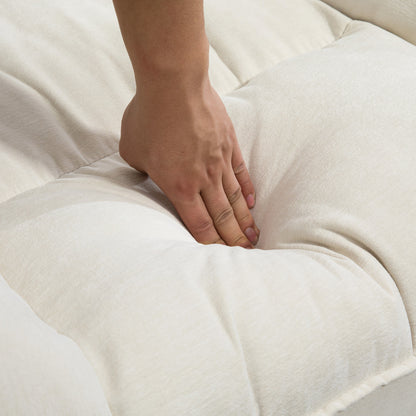 Recliner Chair, TV Chair with Reclining Function, Rocking Function, Swivel TV Chair with Footstool, Side Pocket, Chenille Look for Living Room, up to 150 kg, Cream