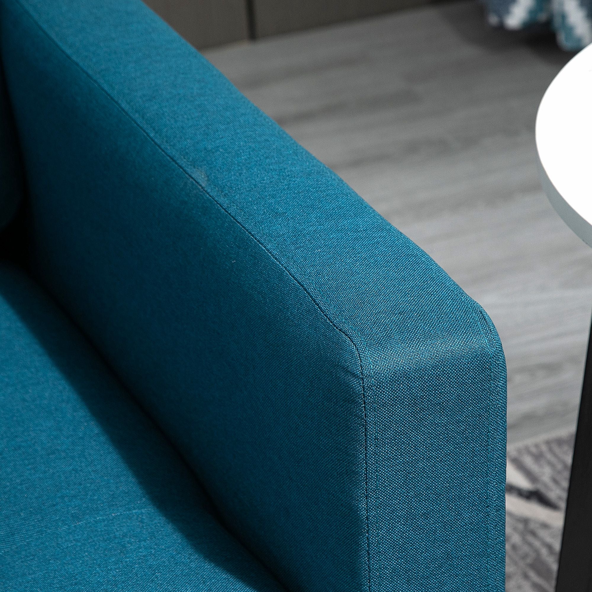 Contemporary Design 3-Seater Convertible Sofa Independently Reclining Backrest 3 Positions Duck Blue Linen