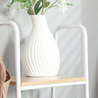 Wooden Clothes Rack with 5 Storage Shelves and Hanging Rod for Bedroom Living Room Entryway Industrial Style 101x39x160 cm Natural