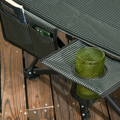 Camping Bed, Camp Bed with Bag, Folding Bed with Cup Holder, for Swimming Pool, Balcony, up to 120 kg, Gray, 68 x 190 x 48cm