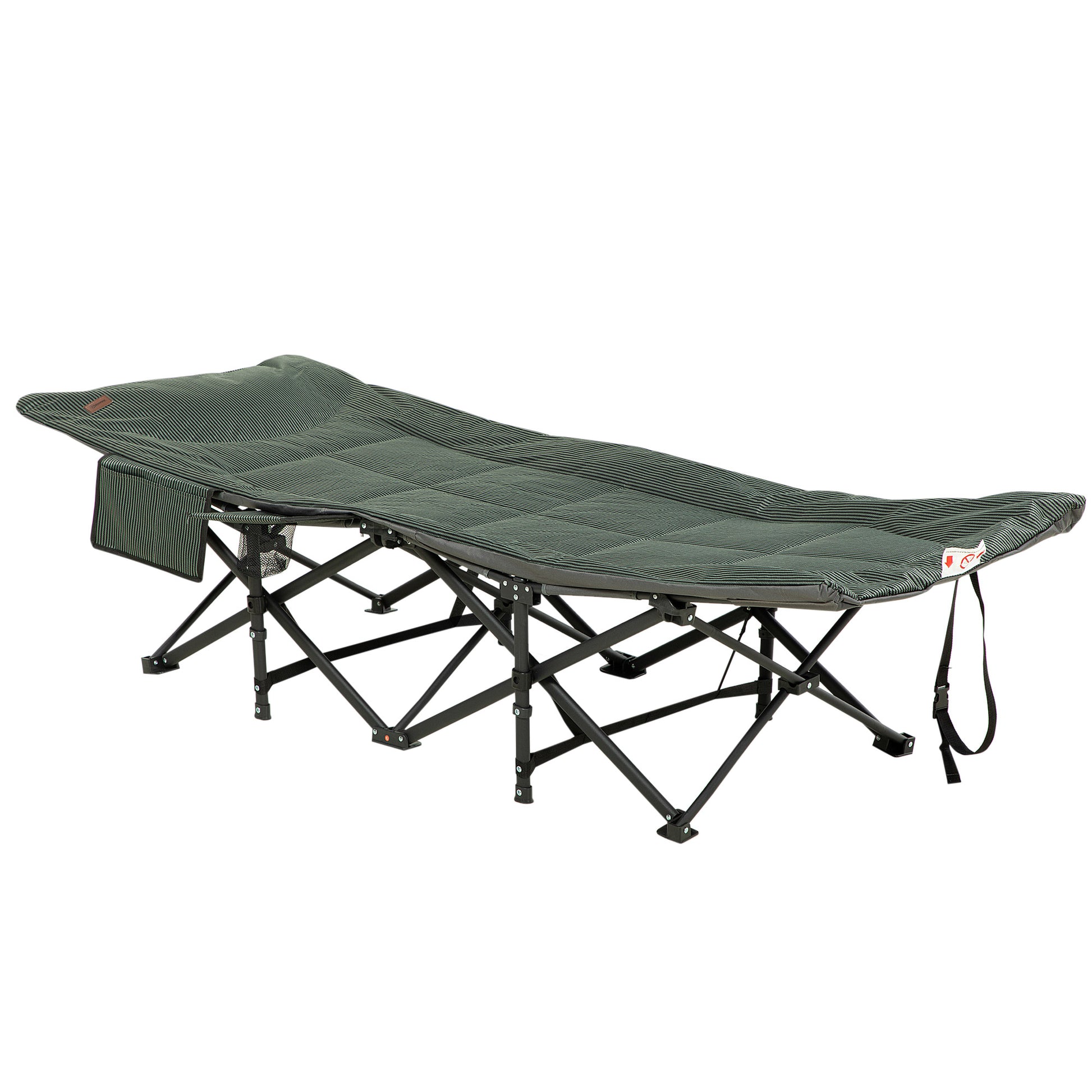 Camping Bed, Camp Bed with Bag, Folding Bed with Cup Holder, for Swimming Pool, Balcony, up to 120 kg, Gray, 68 x 190 x 48cm