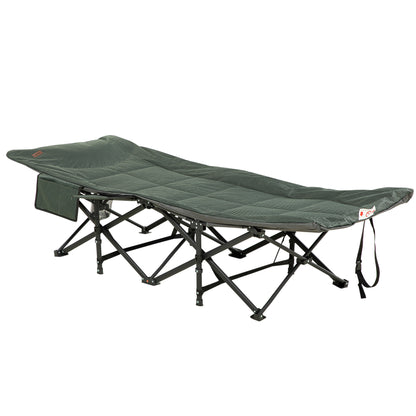 Camping Bed, Camp Bed with Bag, Folding Bed with Cup Holder, for Swimming Pool, Balcony, up to 120 kg, Gray, 68 x 190 x 48cm