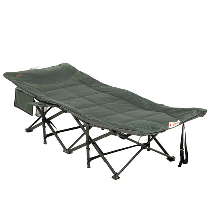 Camping Bed, Camp Bed with Bag, Folding Bed with Cup Holder, for Swimming Pool, Balcony, up to 120 kg, Gray, 68 x 190 x 48cm