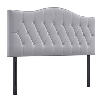 Headboard for Bed Upholstered Headboard Bed Headboard in gray Poplar Velvet Fabric 185 x 8 x 134 cm