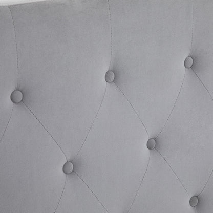 Headboard for Bed Upholstered Headboard Bed Headboard in gray Poplar Velvet Fabric 185 x 8 x 134 cm