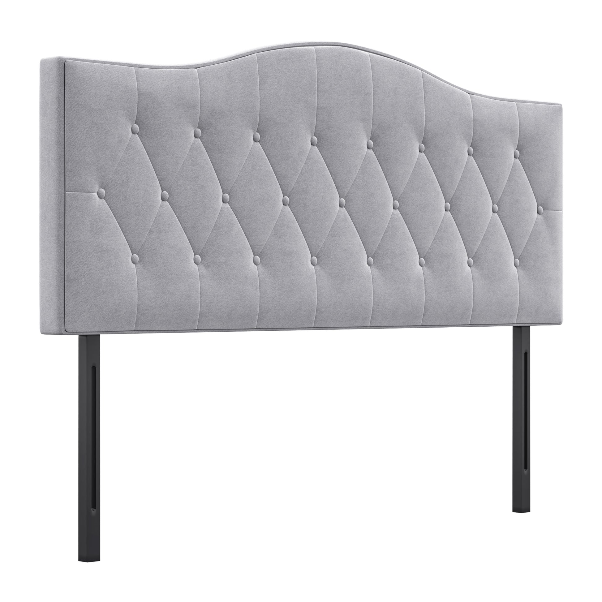 Headboard for Bed Upholstered Headboard Bed Headboard in gray Poplar Velvet Fabric 185 x 8 x 134 cm