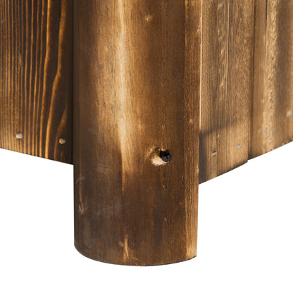 Wooden Planter Garden Flower Bed Rectangular Plant Pot with 4 Legs Urban Vegetable Garden for Growing Vegetables Flowers on Patio Balcony Terrace 70x35x30 cm Natural