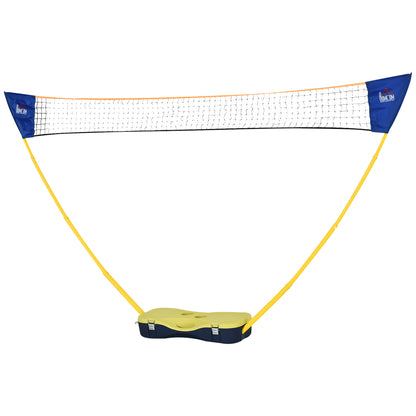 Badminton Net with Stand, Badminton Net Stand, Portable Net Stand, Badminton Net with 4 Badminton Rackets, Outdoor Sports, Yellow+Blue, 286 x 33 x 157 cm