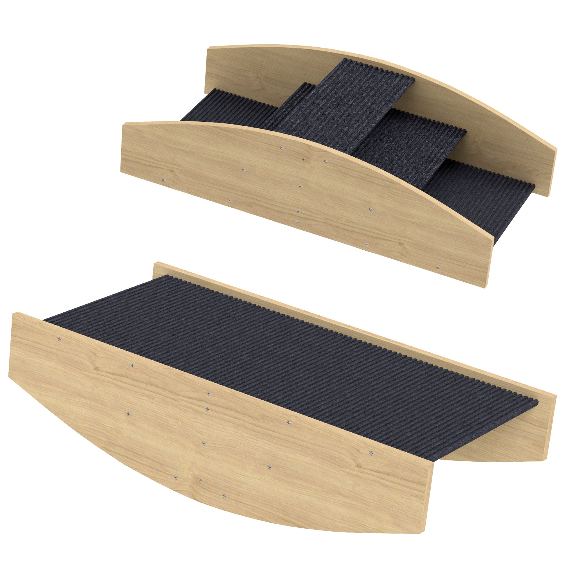 2-in-1 Dog Seesaw, Dog Agility Seesaw Made of Wood, Dog Agility Ramp for Small to Medium Dogs under 15 kg, for Balance, Confidence, 80 x 39.5 x 20 cm Natural Wood