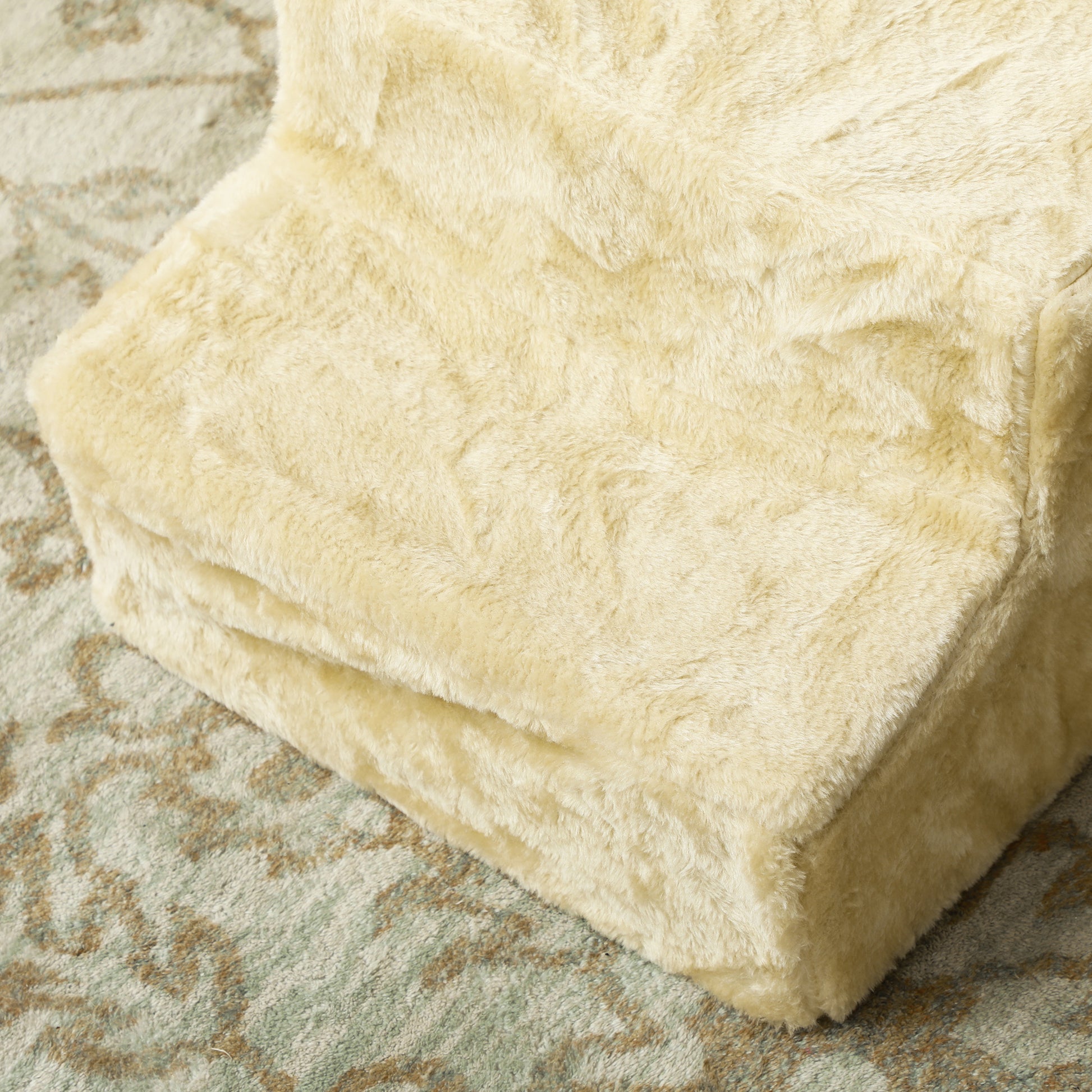 Dog Stairs 3 Steps 35 cm High Pet Stairs for Small Dogs or Cats, Cat Stairs Dog Ramp with Washable Plush Cover for Bed, Sofa, Couch, Beige