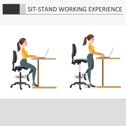 Adjustable Height Swivel Stool 69-91 cm with Reclining Backrest and Adjustable Footrest