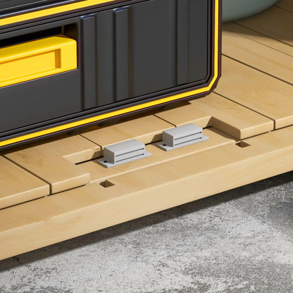 Garden Cabinet Wood, Tool Cabinet, Outdoor Weatherproof Tool Shed, Wooden Cabinet with Double Doors, Multipurpose Cabinet for Garden, Balcony, Natural