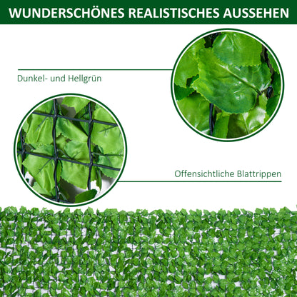 Artificial Hedge Privacy Screen, UV Protected Privacy Screen, Green Balcony Privacy Screen, Fence Privacy Screen with Leaves, Hedge Fence, Wall Artificial 300 x 150 cm for Garden Wedding