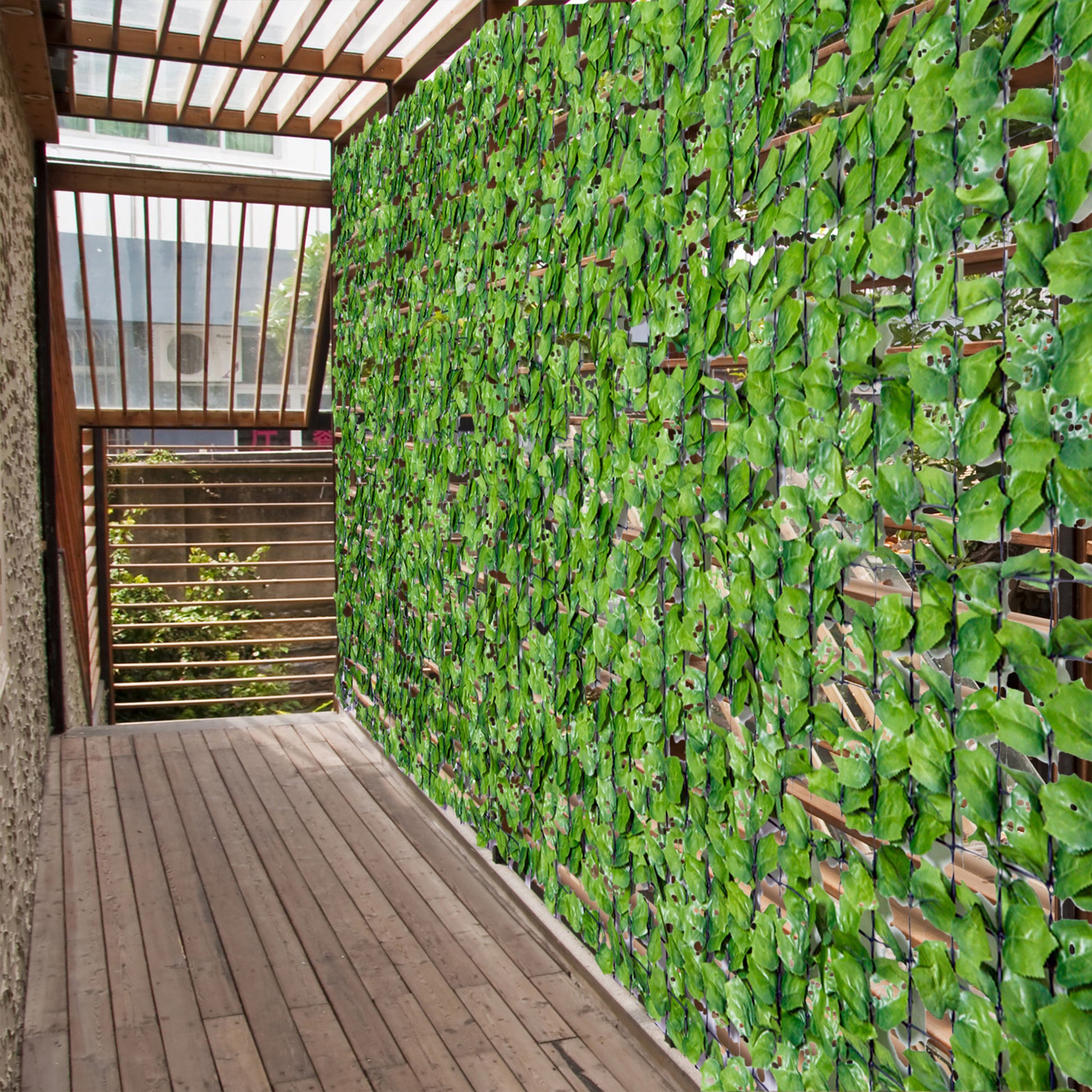 Artificial Hedge Privacy Screen, UV Protected Privacy Screen, Green Balcony Privacy Screen, Fence Privacy Screen with Leaves, Hedge Fence, Wall Artificial 300 x 150 cm for Garden Wedding