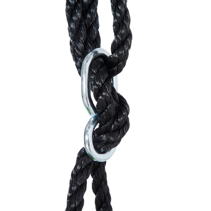 Round Bird's Nest Swing with Removable Tent Ø 100 cm 4 Rings Included Epoxy Metal High-Density Oxford - Green and Blue