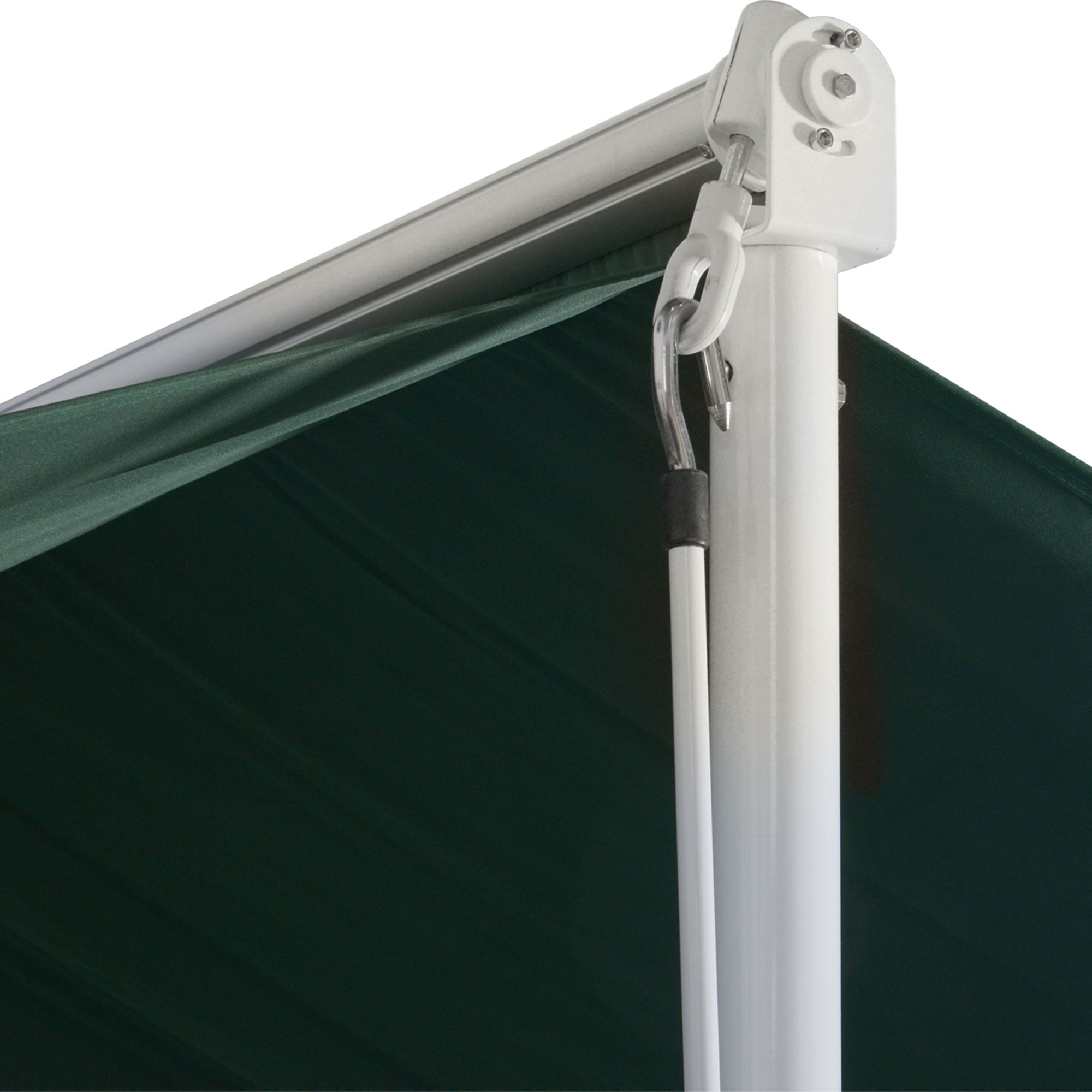 Double Awning 4 x 3 m manually retractable Adjustable Roof Tilt Metal Polyester waterproof Dark Green