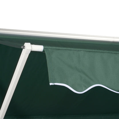 Double Awning 4 x 3 m manually retractable Adjustable Roof Tilt Metal Polyester waterproof Dark Green
