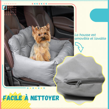 Pet Car Seat Carrier for Dogs and Cats Padded with Thick PP Cotton Safe and Comfortable Non-Slip Bottom Dark Grey 50 x 54 x 33 cm