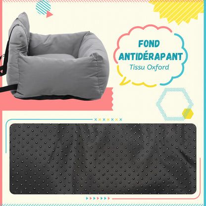 Pet Car Seat Carrier for Dogs and Cats Padded with Thick PP Cotton Safe and Comfortable Non-Slip Bottom Dark Grey 50 x 54 x 33 cm