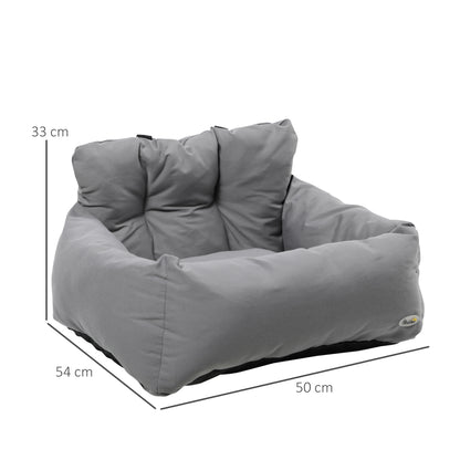 Pet Car Seat Carrier for Dogs and Cats Padded with Thick PP Cotton Safe and Comfortable Non-Slip Bottom Dark Grey 50 x 54 x 33 cm