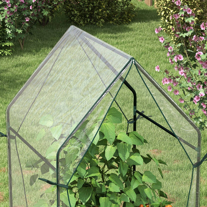 Garden Greenhouse Terrace Greenhouse with 2 Anti-UV Zipper Doors for Growing Plants Flowers Vegetables 90x90x145 cm Clear