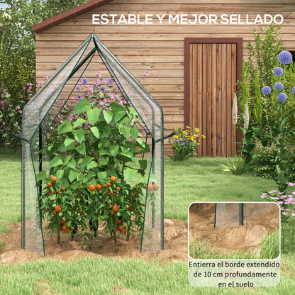 Garden Greenhouse Terrace Greenhouse with 2 Anti-UV Zipper Doors for Growing Plants Flowers Vegetables 90x90x145 cm Clear