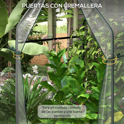 Garden Greenhouse Terrace Greenhouse with 2 Anti-UV Zipper Doors for Growing Plants Flowers Vegetables 90x90x145 cm Clear