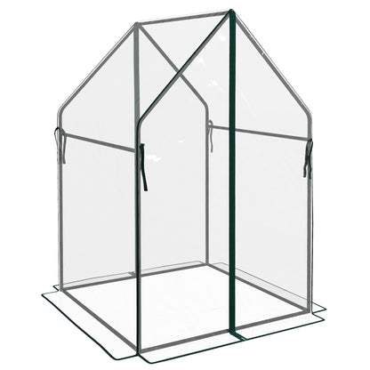 Garden Greenhouse Terrace Greenhouse with 2 Anti-UV Zipper Doors for Growing Plants Flowers Vegetables 90x90x145 cm Clear