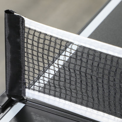 SPORTNOW Folding Ping Pong Table with Aluminum Frame Portable Tennis Table with Net for Indoor and Outdoor Use 152x76x72 cm Black