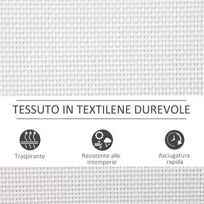 3-Seater Garden Rocking Bench in Metal and Breathable Net Fabric, 147x70x85cm, Beige