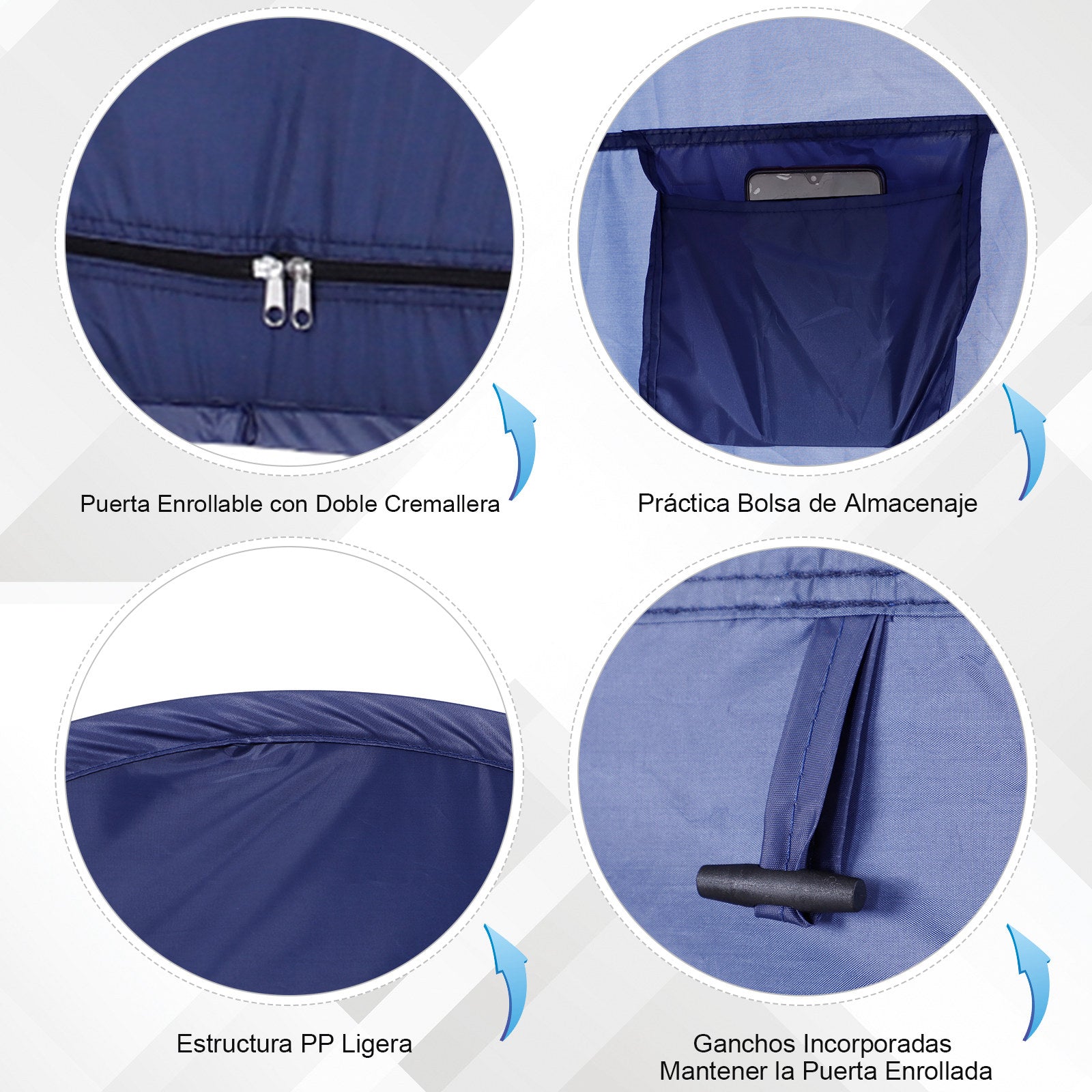 Pop Up Shower Tent Instant Pop Up Camping Tent with UV Protection Waterproof Roof and Carry Handle for Camping Cycling Bath Shower Beach 100x100x185 cm Blue Turquoise