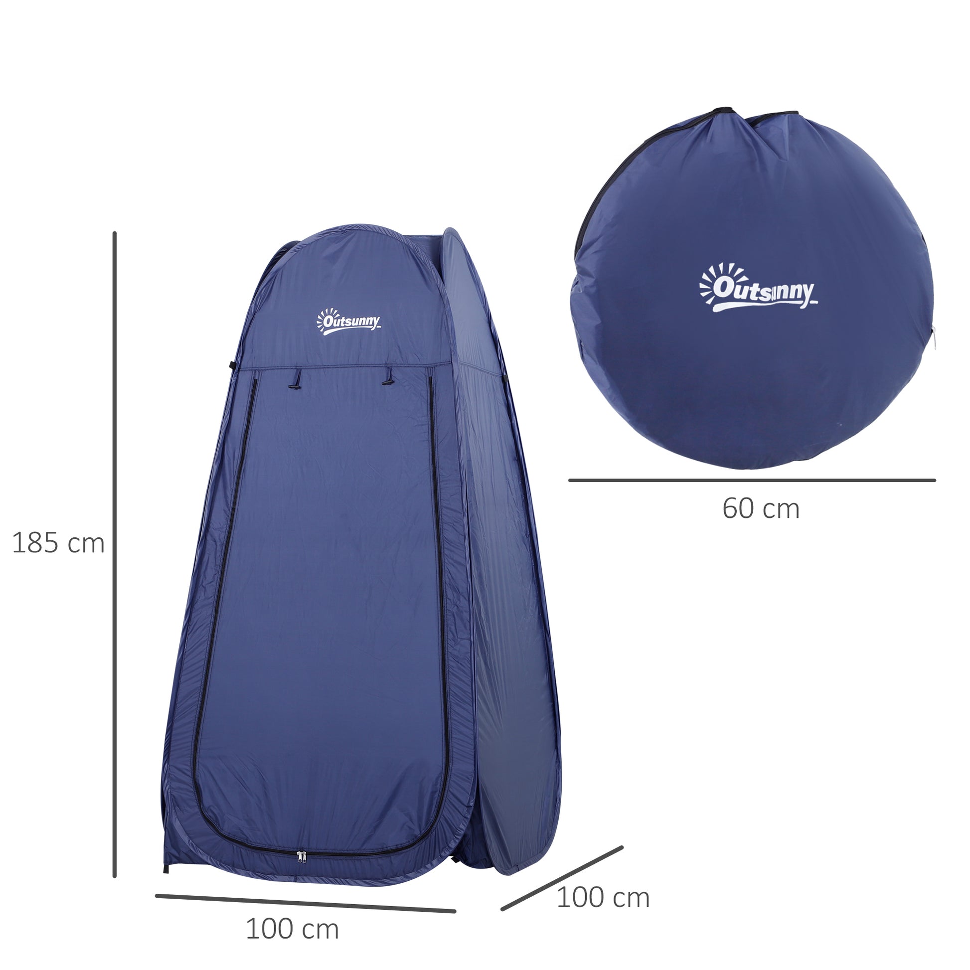 Pop Up Shower Tent Instant Pop Up Camping Tent with UV Protection Waterproof Roof and Carry Handle for Camping Cycling Bath Shower Beach 100x100x185 cm Blue Turquoise