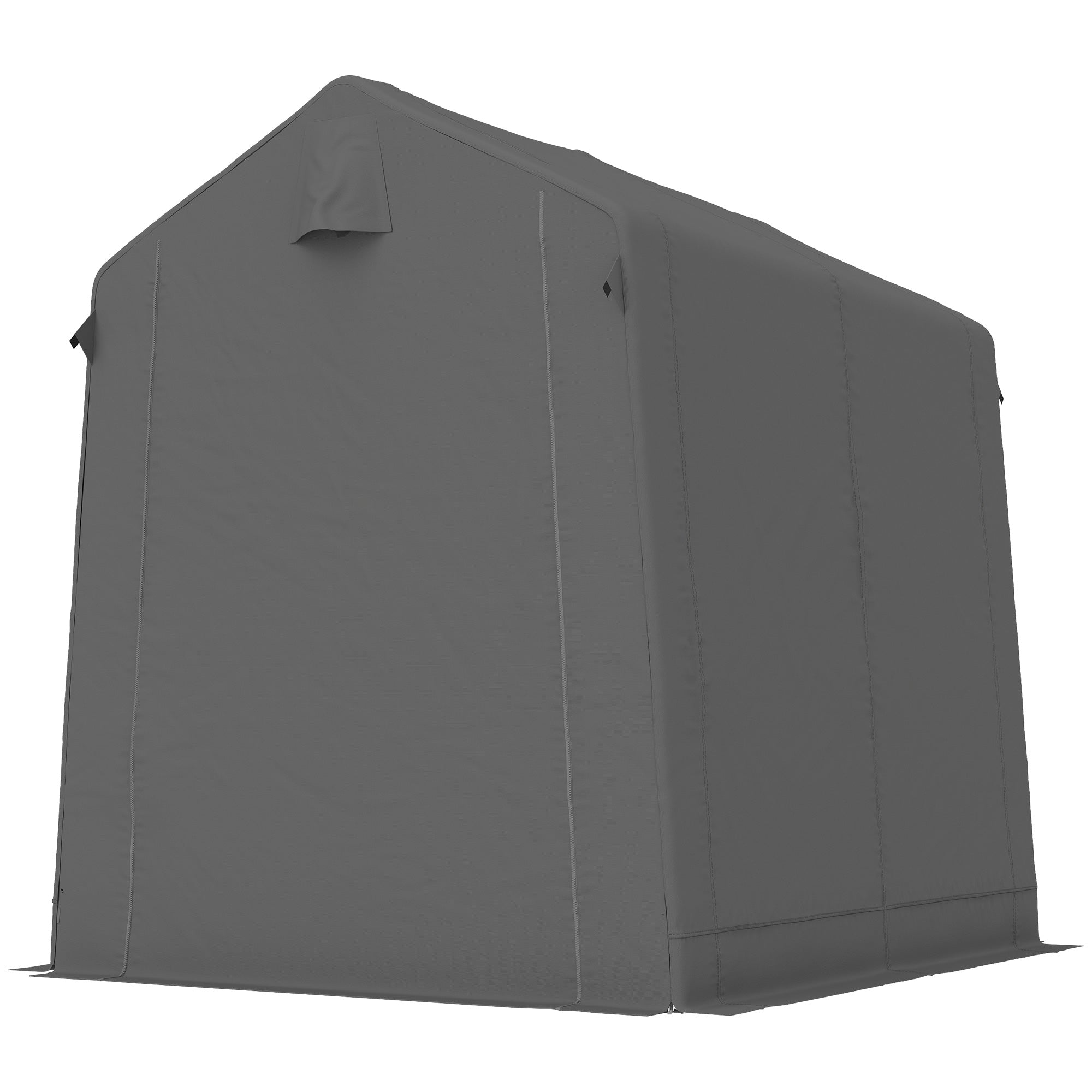 Garage Tent 2.3 x 1.9 m (7'6" x 6'3") — Water-Resistant Storage Shelter with Roll-Up Zipper Door & Ventilation, Galvanized Steel Frame, UV-Resistant — Dark Gray