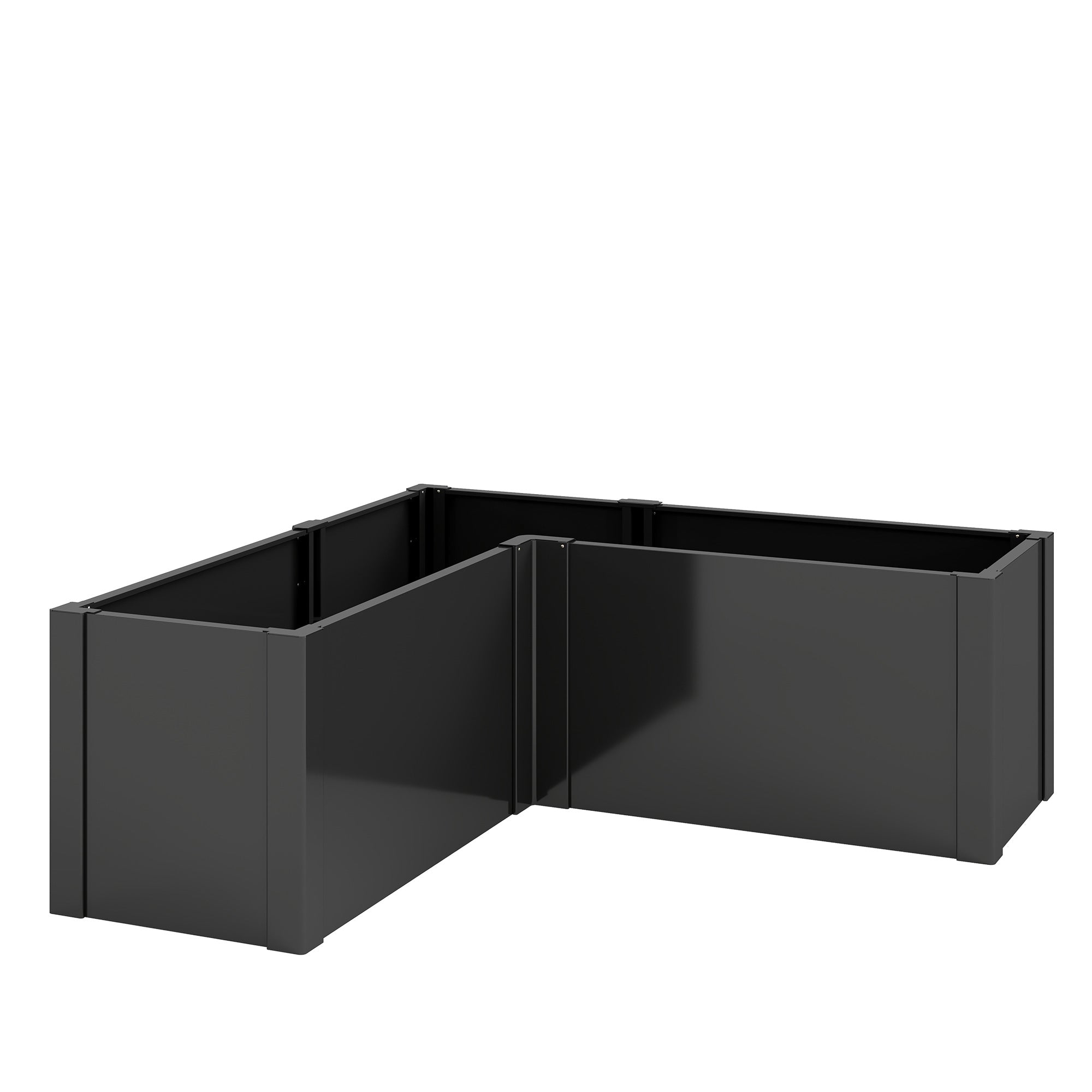 L-Shaped Galvanized Steel Raised Garden Bed – Weatherproof Corner Planter for Patio & Garden, 59 x 59 x 21.7 in (150 x 150 x 55 cm)