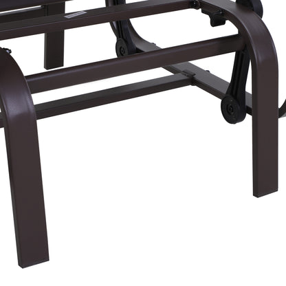Rocking Chair Garden Chair Relax Chair Garden Swing Garden Metal Swing Chair for Garden Terrace Balcony Texteline Brown 60 x 73 x 104 cm