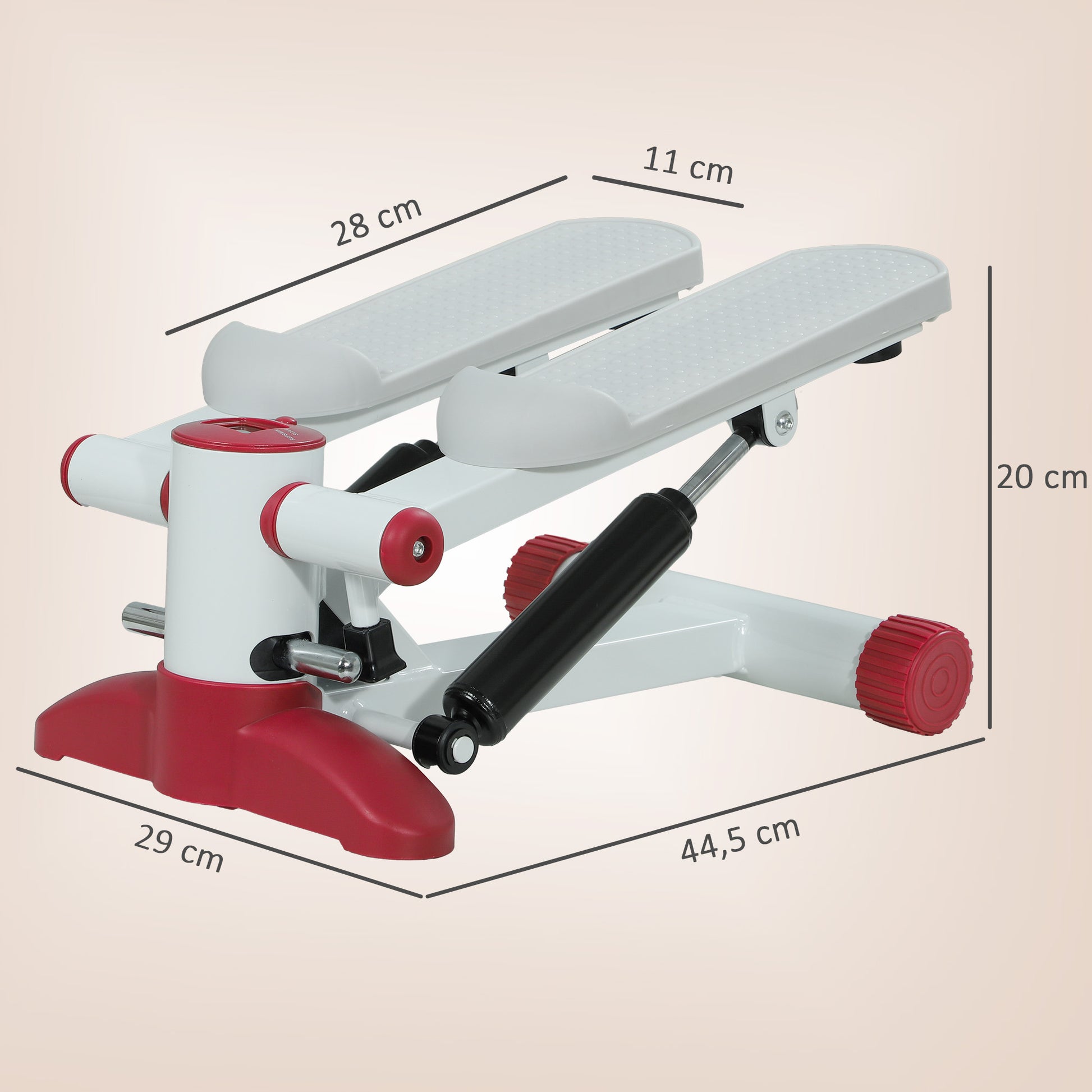 SPORTNOW Stepper, mini stepper, with LCD monitor, oversized non-slip pedals, fitness stepper for home exercise, gray