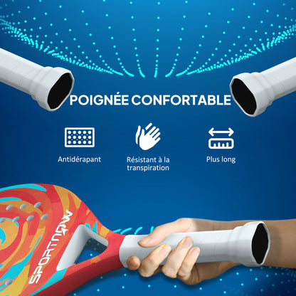 SPORTNOW Beach Tennis Racket in Carbon Fiber with Memory Foam EVA Core, Racket Bag, and Non-Slip Handle, Yellow