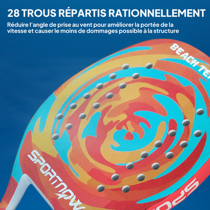 SPORTNOW Beach Tennis Racket in Carbon Fiber with Memory Foam EVA Core, Racket Bag, and Non-Slip Handle, Yellow