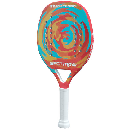 SPORTNOW Beach Tennis Racket in Carbon Fiber with Memory Foam EVA Core, Racket Bag, and Non-Slip Handle, Yellow