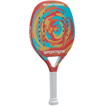SPORTNOW Beach Tennis Racket in Carbon Fiber with Memory Foam EVA Core, Racket Bag, and Non-Slip Handle, Yellow
