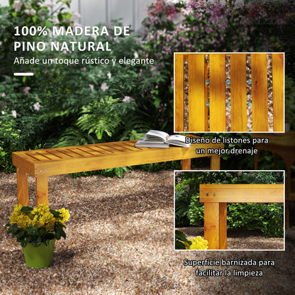 2-Seater Wooden Garden Bench Slatted Seat 300 kg Load Capacity Bench for Patio Terrace 120x34x43 cm Teak