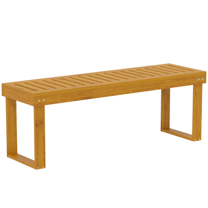 2-Seater Wooden Garden Bench Slatted Seat 300 kg Load Capacity Bench for Patio Terrace 120x34x43 cm Teak
