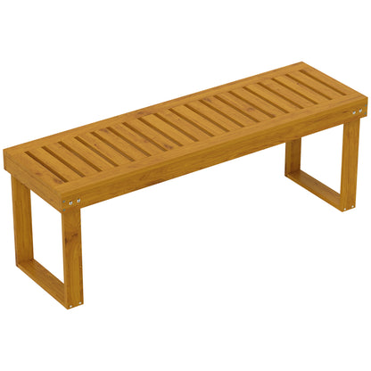 2-Seater Wooden Garden Bench Slatted Seat 300 kg Load Capacity Bench for Patio Terrace 120x34x43 cm Teak