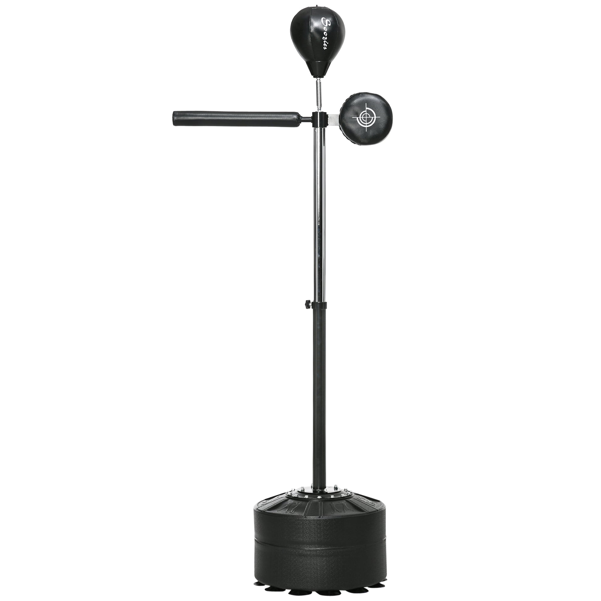 SPORTNOW Punching Bag, Boxing Stand with Punching Ball, Reflex Bar, 1.63-2.05m Height Adjustable Stand Box Ball with Mitt, Stand Boxing Trainer for Boxing, HDPE, Synthetic Leather