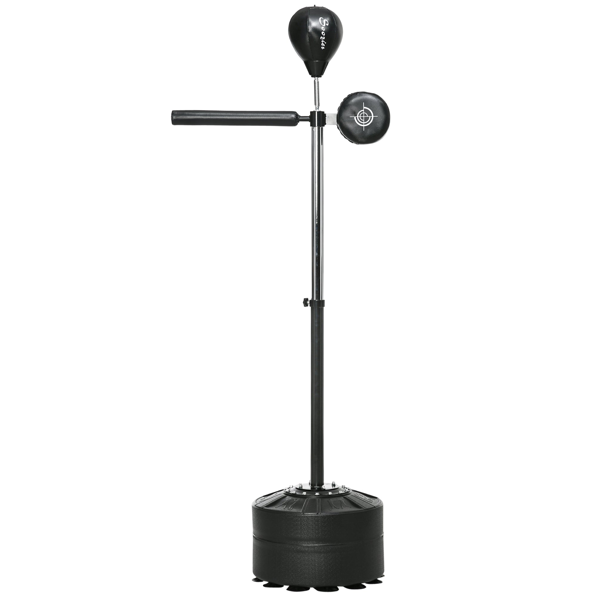 SPORTNOW Punching Bag, Boxing Stand with Punching Ball, Reflex Bar, 1.63-2.05m Height Adjustable Stand Box Ball with Mitt, Stand Boxing Trainer for Boxing, HDPE, Synthetic Leather