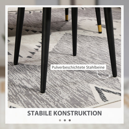 Footstool Sitting Stool Square Vanity Stool Footrest with Cashmere Look, Steel Legs, for Living Room, Bedroom, Light Gray, 42 x 42 x 47 cm