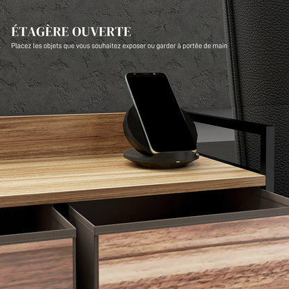 Chest of Drawers Storage Unit with 5 Fabric Drawers 98 x 29 x 63 cm, Black Steel Frame