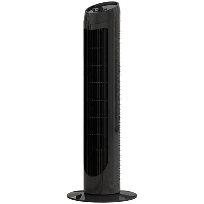 45W Tower Fan Quiet Vertical Fan with 3 Speeds 70° Oscillation for Living Room Bedroom Office Ø27x75 cm Black