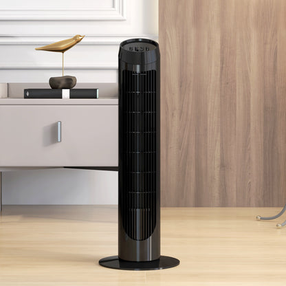 45W Tower Fan Quiet Vertical Fan with 3 Speeds 70° Oscillation for Living Room Bedroom Office Ø27x75 cm Black