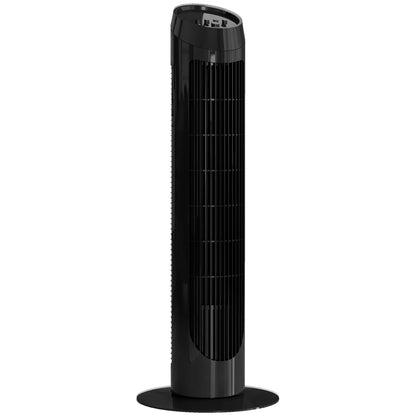 45W Tower Fan Quiet Vertical Fan with 3 Speeds 70° Oscillation for Living Room Bedroom Office Ø27x75 cm Black